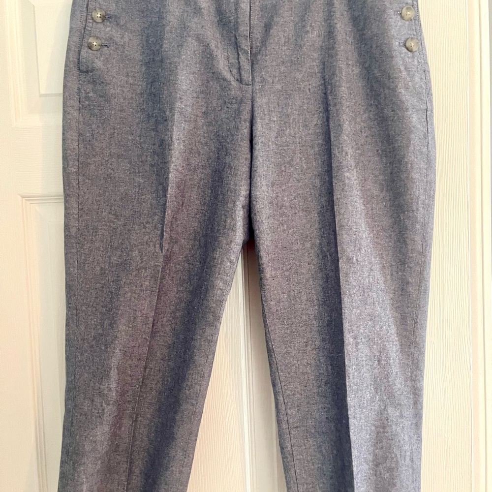Talbots Blue Chambray Women's Cropped Pants, Sz. 12